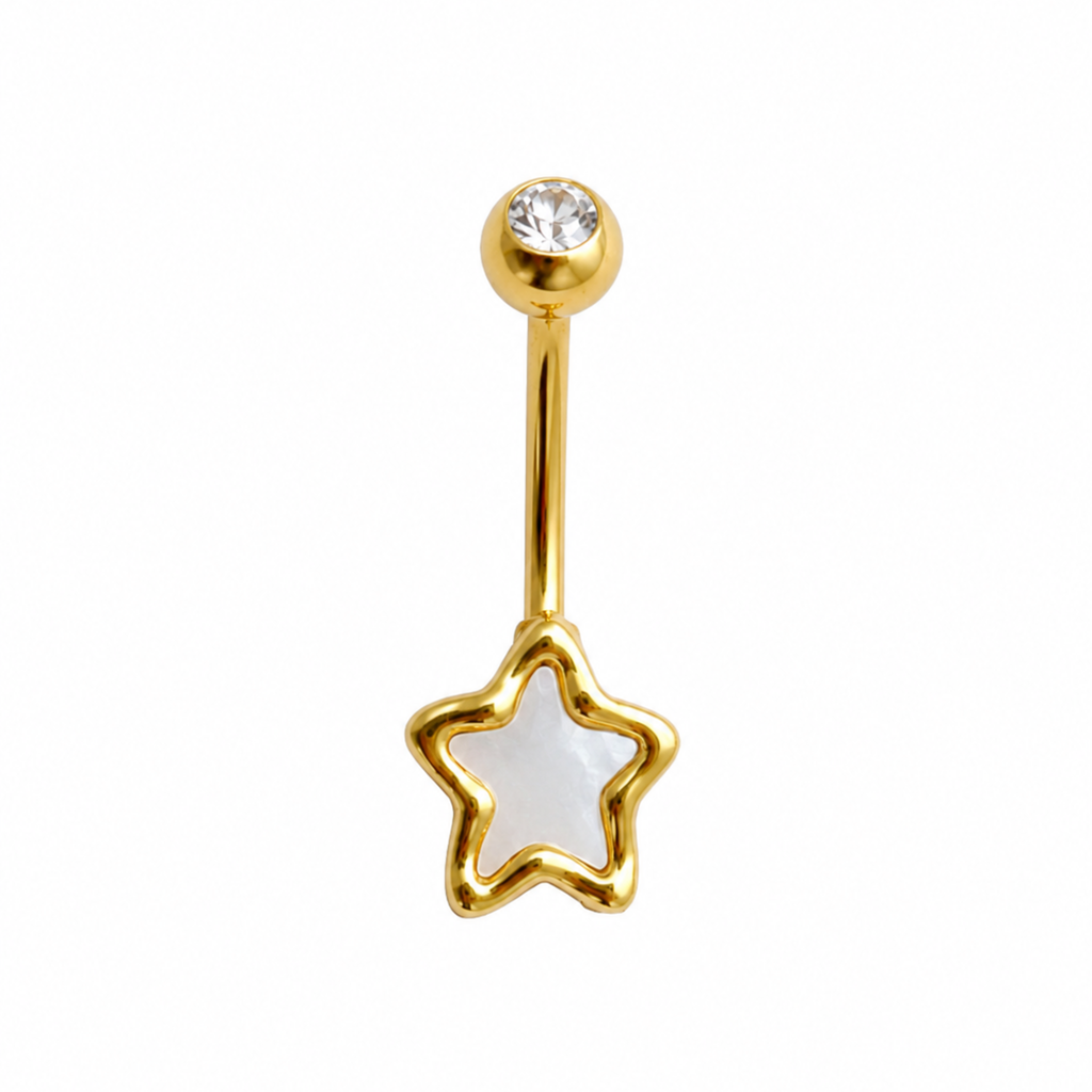 The Star Bar gold titanium star piercing bar by looloops